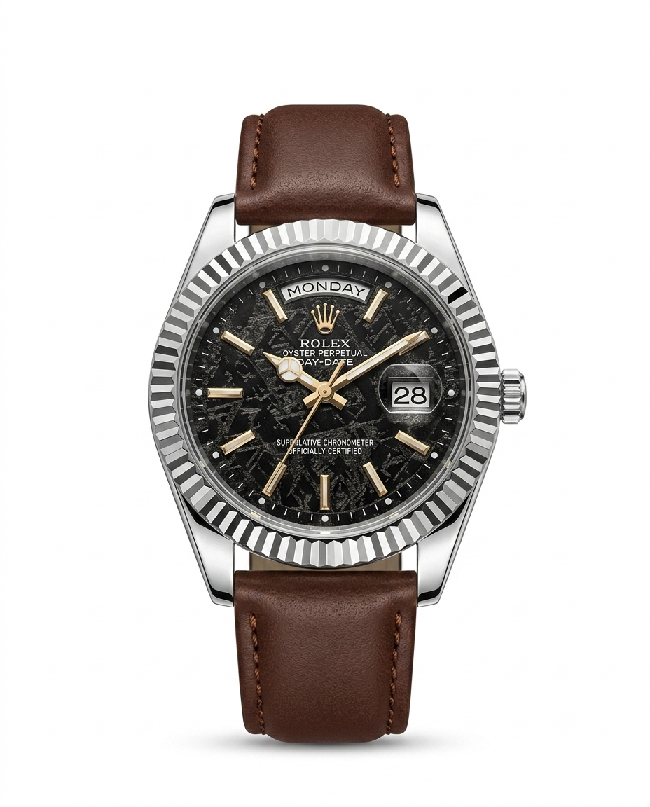 LTH036 - Rolex Leather Strap Watch ñ Refined Luxury for Men