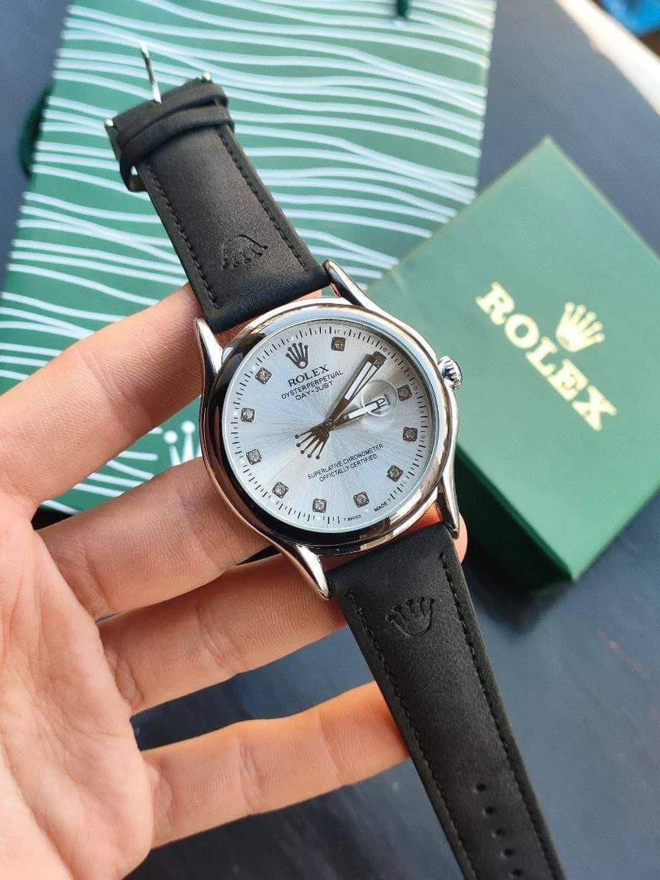 LTH026 - Rolex Leather Strap Watch – Refined Luxury for Men
