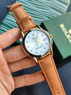 LTH026 - Rolex Leather Strap Watch – Refined Luxury for Men