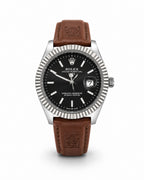M-LTH038 - Rolex Leather Strap Watch  Refined Luxury for Men