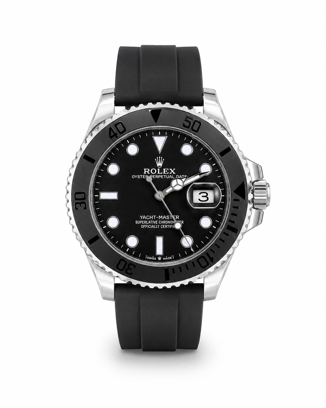 M-RBR021 - Rolex Santos-Style Tiger Print Rubber Wristwatch For Men