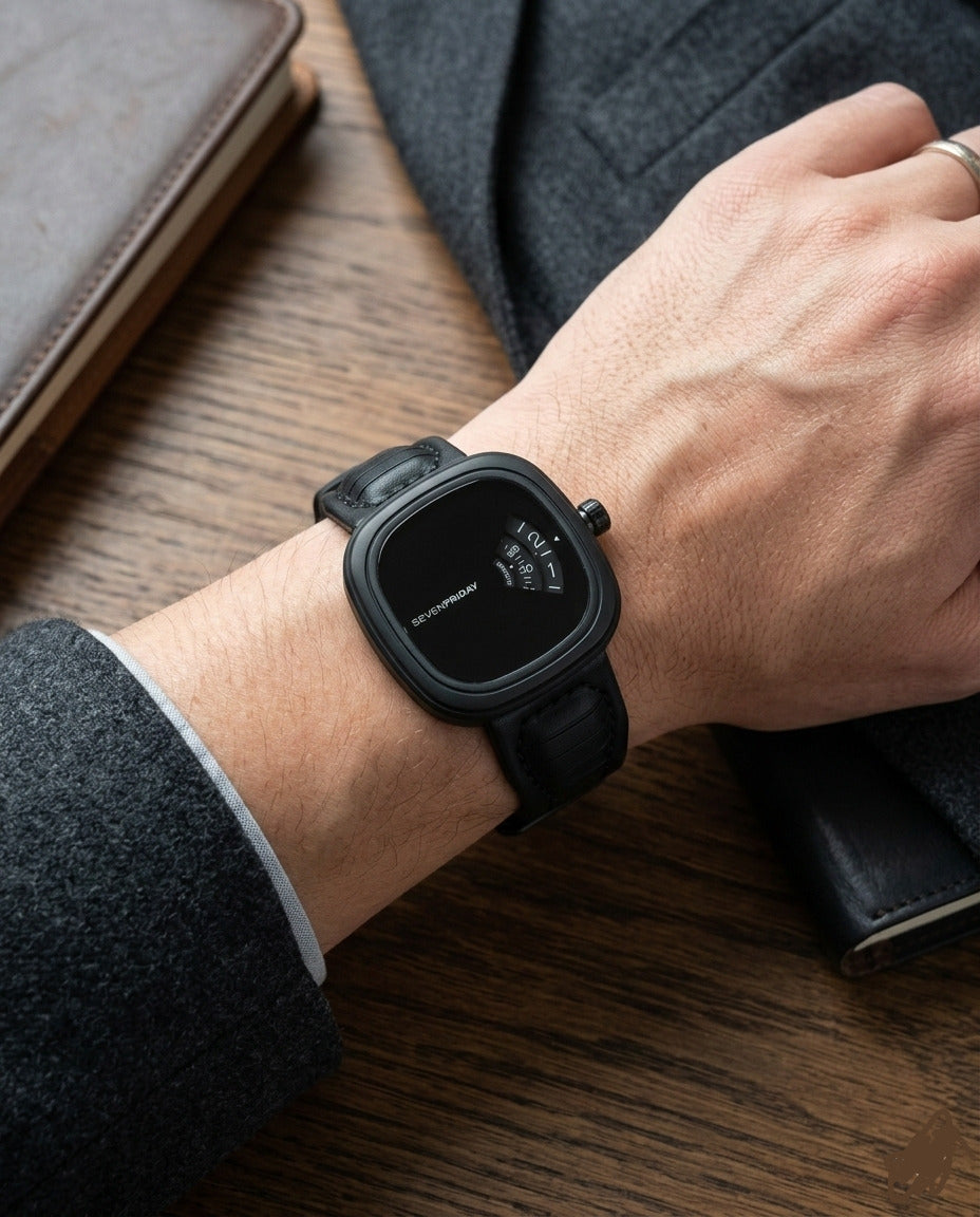 LTH007 - SEVENFRIDAY LEATHER ANALOG WATCH FOR MEN