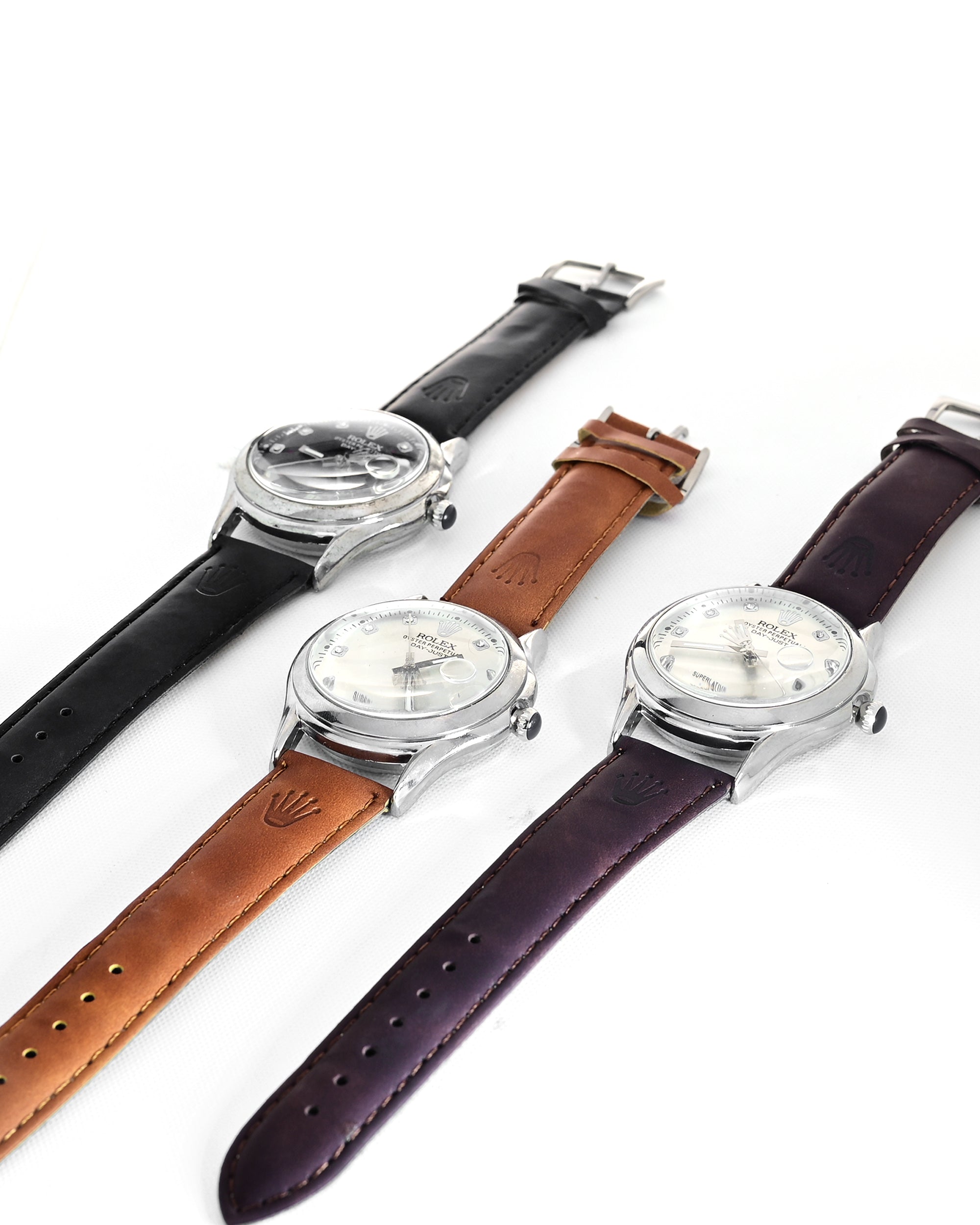 LTH026 - Rolex Leather Strap Watch – Refined Luxury for Men