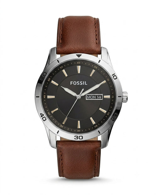 LTH035 - FOSSIL Leather Strap Watch ñ Refined Luxury for Men