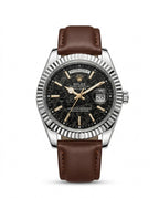 LTH036 - Rolex Leather Strap Watch ñ Refined Luxury for Men
