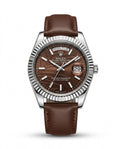 LTH036 - Rolex Leather Strap Watch ñ Refined Luxury for Men