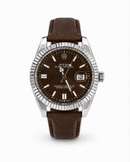 M-LTH040 - Rolex Leather Strap Watch  Refined Luxury for Men