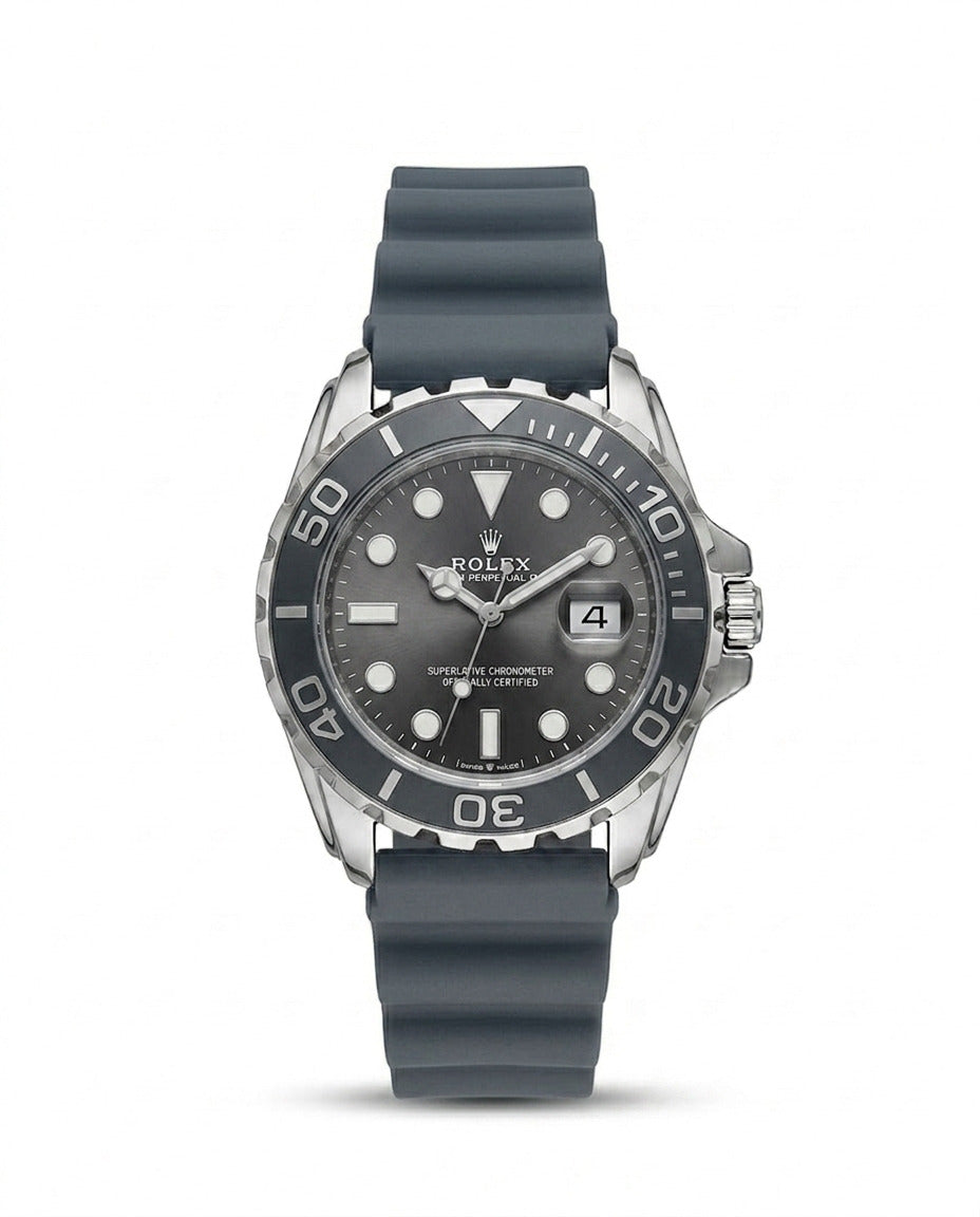 RBR016 - Rolex Luxury Tiger Print Sport Rubber Watch For Men