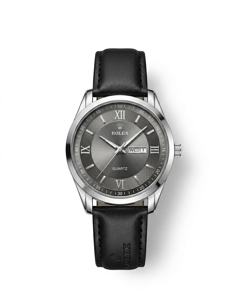 LTH032 - Rolex Leather Strap Watch ñ Refined Luxury for Men