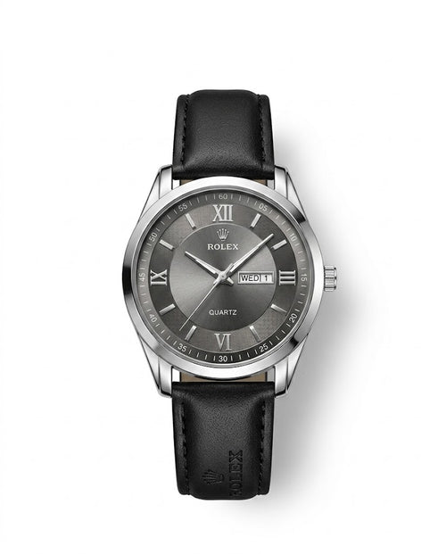 LTH032 - Rolex Leather Strap Watch ñ Refined Luxury for Men
