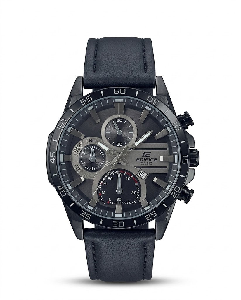 LTH033 - EDIFICE Leather Strap Watch ñ Refined Luxury for Men