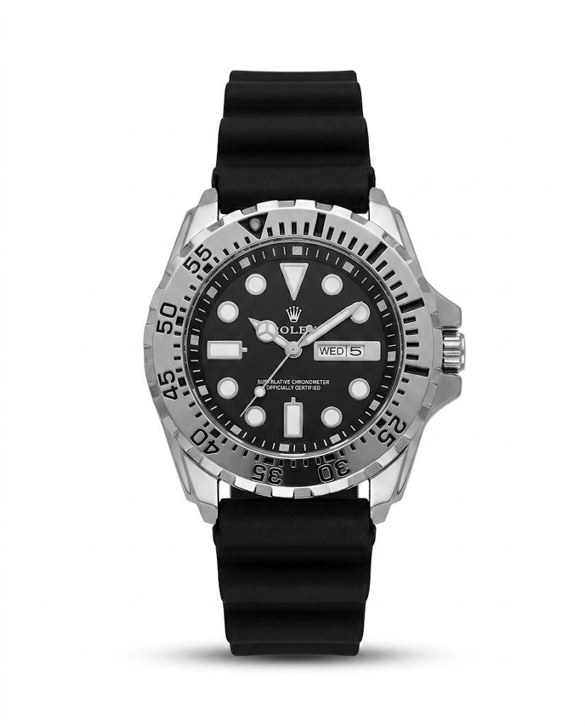 RBR016 - Rolex Luxury Tiger Print Sport Rubber Watch For Men