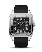 RBR014 - Cartier Santos-Style Tiger Print Rubber Wristwatch For Men