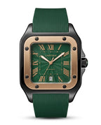 RBR014 - Cartier Santos-Style Tiger Print Rubber Wristwatch For Men