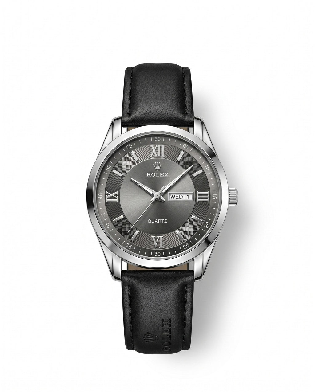 LTH032 - Rolex Leather Strap Watch ñ Refined Luxury for Men