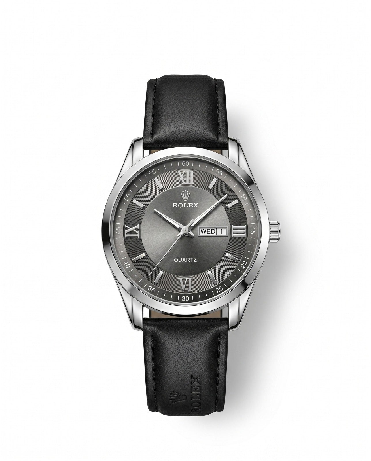 LTH032 - Rolex Leather Strap Watch ñ Refined Luxury for Men