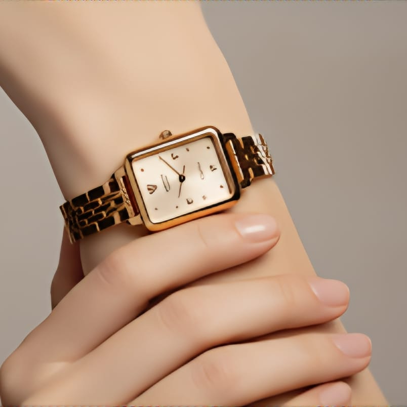 MTL003 -Luxury Square Two-Tone Stainless Steel Jubilee Bracelet for  Women