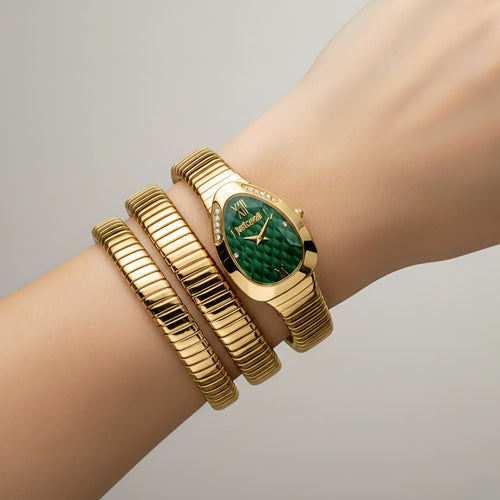 MTL001 - Women’s Snake Watch – Stainless Steel Snake Head Bracelet Watch For Women