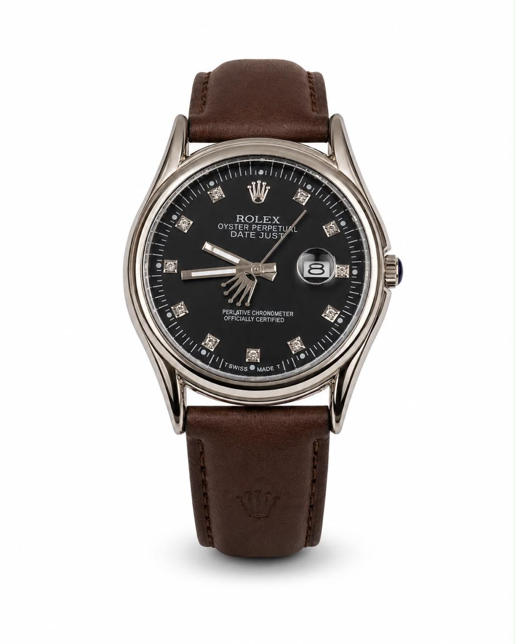 LTH026 - Rolex Leather Strap Watch – Refined Luxury for Men