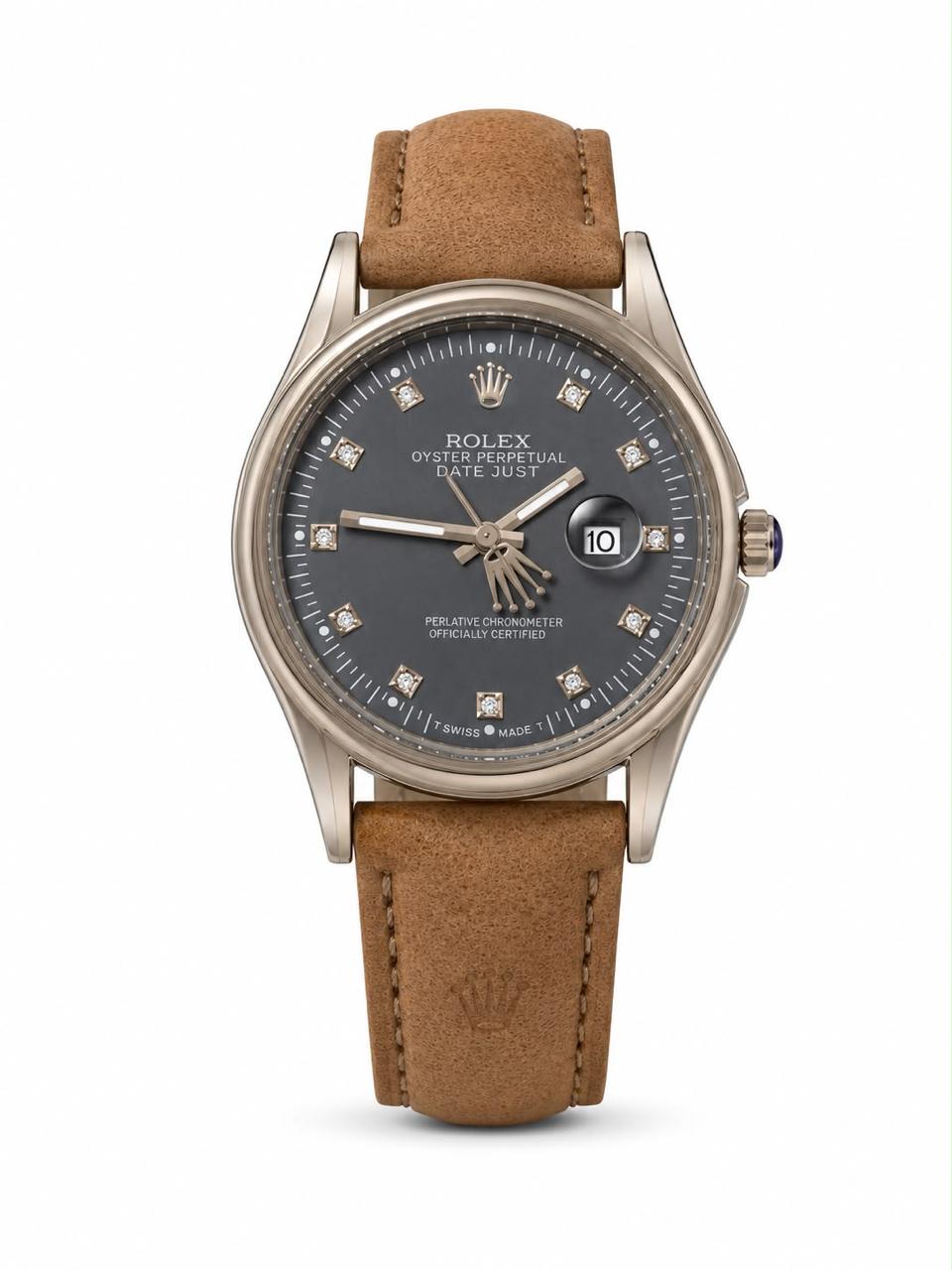 LTH026 - Rolex Leather Strap Watch – Refined Luxury for Men