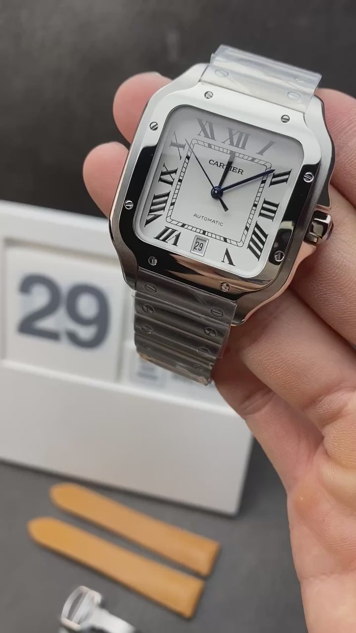 RBR014 - Cartier Santos-Style Tiger Print Rubber Wristwatch For Men