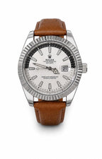M-LTH037 - Rolex Leather Strap Watch  Refined Luxury for Men