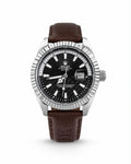 M-LTH037 - Rolex Leather Strap Watch  Refined Luxury for Men