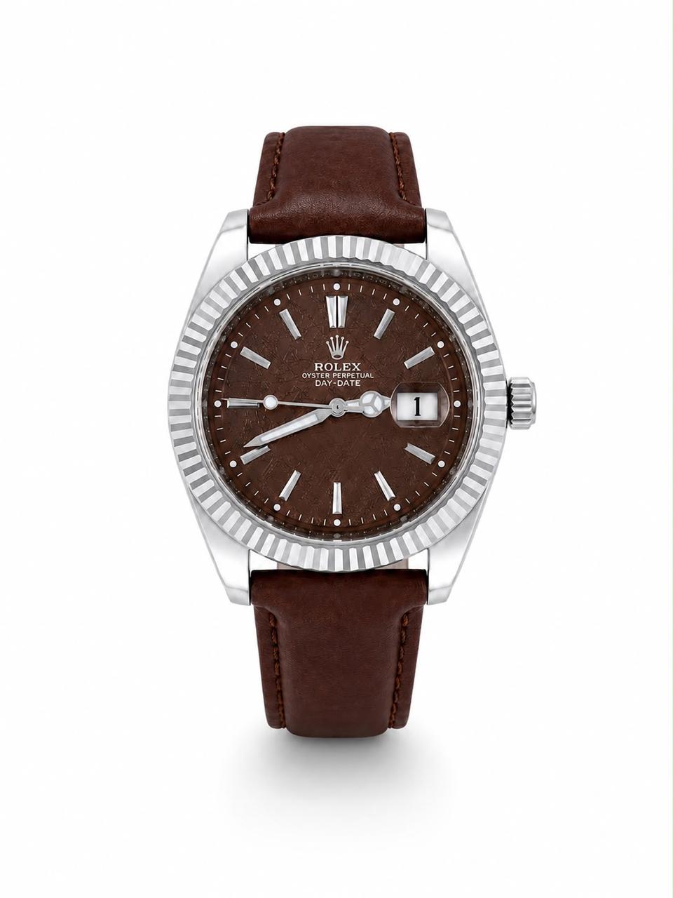 M-LTH042 - Rolex Leather Strap Watch  Refined Luxury for Men
