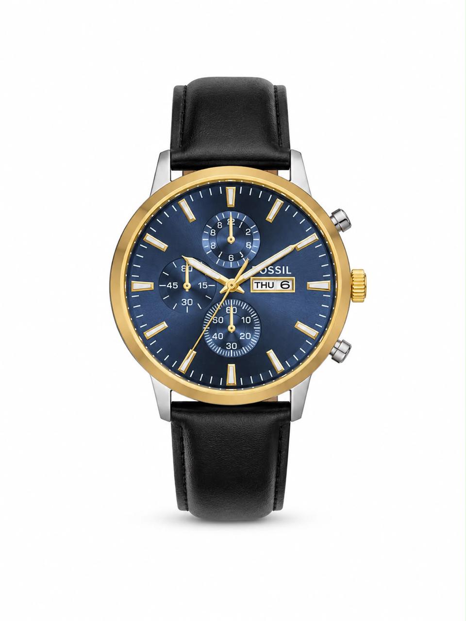 M-LTH052 - FOSSIL Leather Strap Watch ñ Refined Luxury for Men