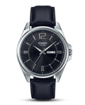 M-LTH053 - CASIO Leather Strap Watch ñ Refined Luxury for Men
