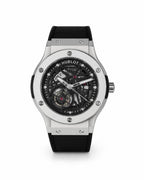 M-RBR017 - Audemars Piguet Santos-Style Tiger Print Rubber Wristwatch For Men