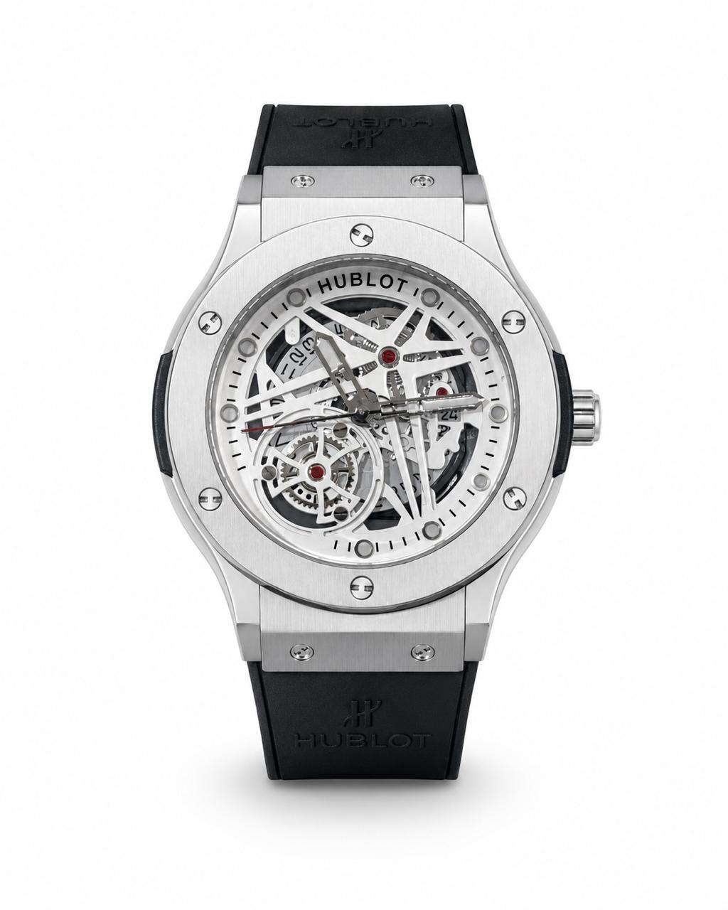 M-RBR017 - Audemars Piguet Santos-Style Tiger Print Rubber Wristwatch For Men