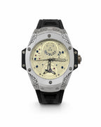 M-RBR018 - HUBLOT Santos-Style Tiger Print Rubber Wristwatch For Men
